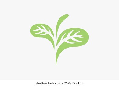 Simple green leaf plant logo 