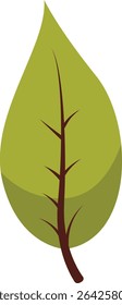 Simple green leaf vector with smooth edges, ideal for nature-themed posters, crafts, greeting cards, botanical designs, scrapbooking, and fresh seasonal decorations.

