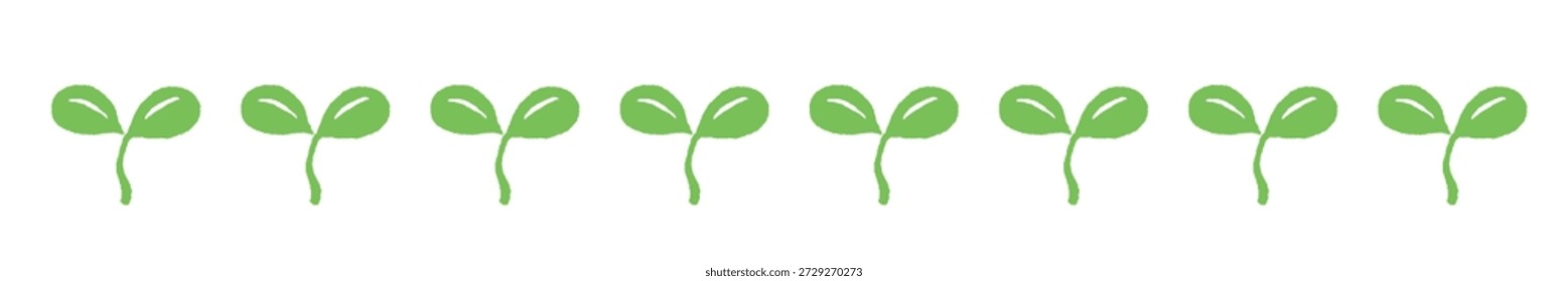 Simples Verde Folha Divider Line Vetor Design