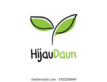 simple green leaves logo template. good for healthy business