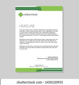 Simple Green Letterhead Premium Vector