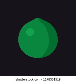 A simple green lime fruit icon in flat style