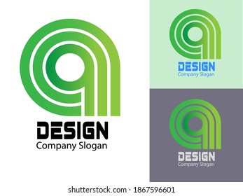  simple green logo vector design with gradient style.