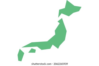 Simple green map of Japan