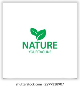 simple green nature leaf logo premium elegant template vector eps 10