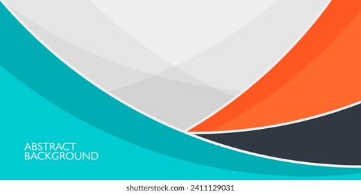 Einfaches geometrisches Business-Banner-Design in Grün und Orange. Kreatives Banner-Design mit Wellenformen und Linien auf weißem Hintergrund für Vorlage. Einfaches horizontales Banner. EPS10-Vektor