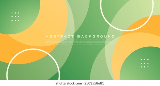 Diseño de Anuncio de negocios geométrico verde y naranja simple. Diseño de Anuncio creativo con patrón de forma circular sobre fondo colorido para la Plantilla. Simple Anuncio Horizontal. Vector Eps10