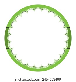 Simple Etiqueta Adhesiva Ornamental Verde Etiqueta Simple Diseño De Sello De Fondo En Blanco