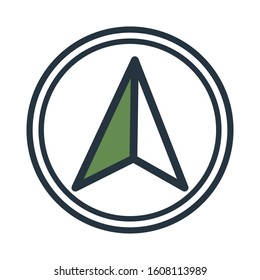 Simple green outline icon: map marker, vector eps10 illustration