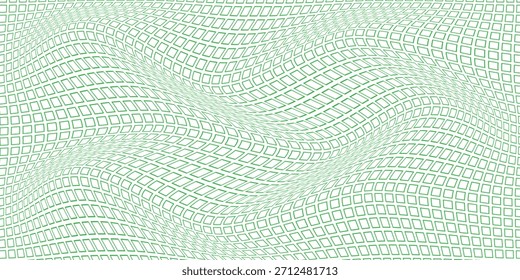 Patrón de onda de punto cuadrado de contorno verde simple para fondo de póster de Anuncio.