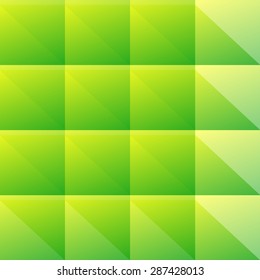 Simple green pattern of blocks / triangles. Editable vector. Seamlessly repeatable.