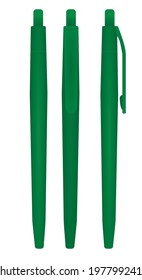 Simple green pen. vector illustration