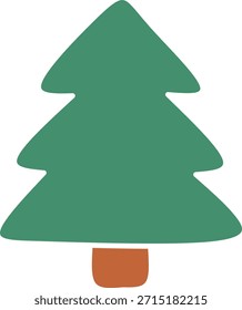 Árbol de pino verde simple en una olla marrón, conveniente para la decoración de vacaciones y los proyectos de diseño estacionales