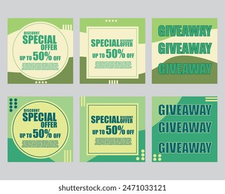 simple green promotion or discount advertising banner template