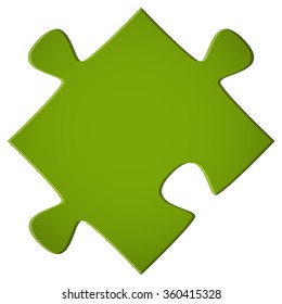simple green puzzle piece for teamwork and business symbolism