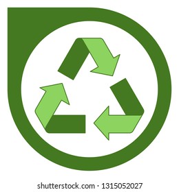 Simple green recycling logo design