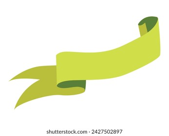 Simple green ribbon isolated on white. Tape, band. set of characters for text banner. Decorative tape. linear icon vintage banner, graphic sale badge.