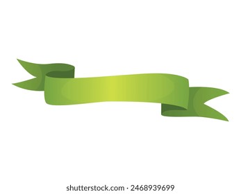 Simple green ribbon isolated on white. Tape, band. set of characters for text banner. Decorative tape. linear icon vintage banner, graphic sale badge.