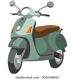 Simple green scooter vintage vector