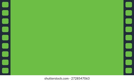 Ein einfacher, einem Filmnegativ ähnelnder Green Screen Frame (Seitenverhältnis 16:9)