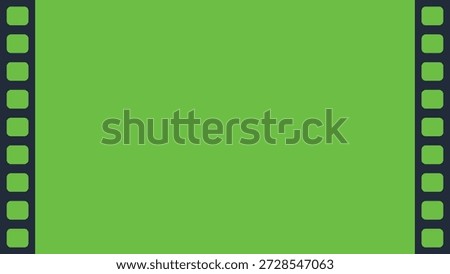 A simple green screen frame resembling a film negative (aspect ratio 16:9)