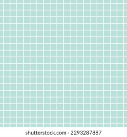 Simple green seamless grid pattern design with minimalist cross lines style ornamentation. Repeatable tessellation retro backdrop texture isolated on white background
