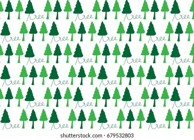Simple green shaded tree pattern 