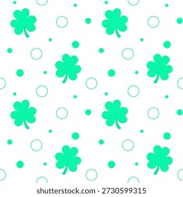Einfaches grünes Shamrock Kleeblattmuster für glücklichen Saint Patricks Day Hintergrund