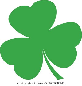 Simple Green Shamrock Icon Against White Background