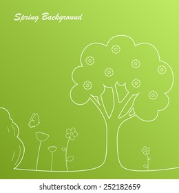 Simple green spring background template