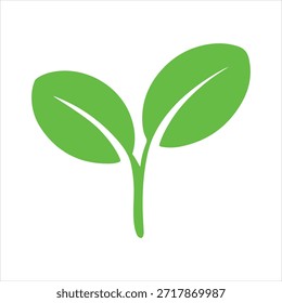 Un simple icono de brotes verdes que representa el crecimiento, la nueva vida y la sostenibilidad ambiental.