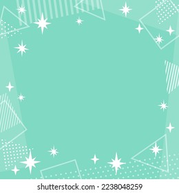 fondo cuadrado verde simple de formas geométricas abstractas con estrellas brillantes