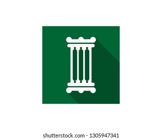 simple green square pillar logo icon