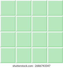 Patrón sin fisuras de azulejos cuadrados verdes simples. Fondo de Vector de azulejos de pared.