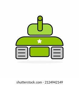 ilustración gráfica simple del vector del tanque verde, adecuada para cualquier contenido, logotipo, pegatina, digital o impresa