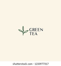 Simple Green Tea caffeine drink cafe logo design vector inspiration custom logo design