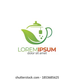 Simple green tea logo template