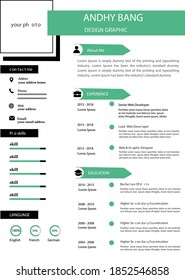 simple green template for professional resume