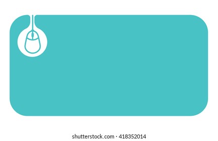 Simple green text box for your text and mouse icon