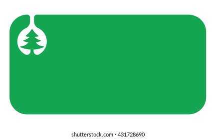 Simple green text box for your text and icon of tree