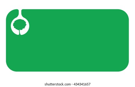 Simple green text box for your text and icon of tree
