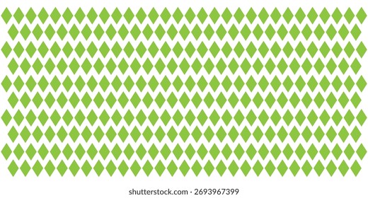 Simple green textile grid particles. Diamond shape abstract design. Isolated diamond shapes graphical background. Green diamond shape geometric pattern. Fabric green grid geometric background. 
