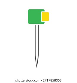 Elemento de diseño de icono de pin de tachuela de pulgar verde simple