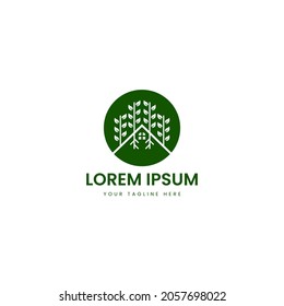 Simple Green Tree House Logo