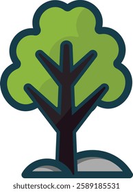 Simple Green Tree icon Illustration