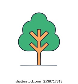 Simple green tree icon. Nature, growth, environment symbol.  Illustrates spring,  youthful energy.