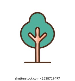 Simple green tree icon. Nature symbol, growth, ecology, environmental icon. Represents new beginnings and hope.