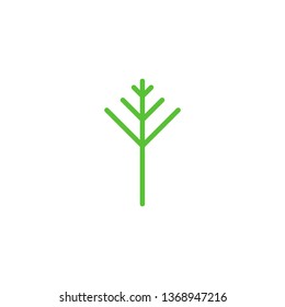Simple Green Tree icon. Vector illustration isolated on white background.