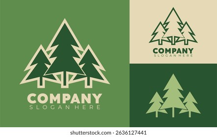 Einfaches grünes Baum-Logo, minimalistisches Design