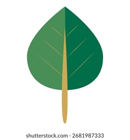 Árbol verde simple con la ilustración del tronco
